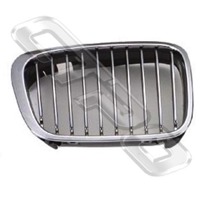 GRILLE - R/H - CHRM/CHRM - W/FRAME - TO SUIT BMW 3'S E46 1998-2001