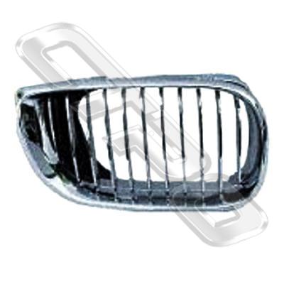 GRILLE - L/H - CHRM/CHRM/BLACK - TO SUIT BMW 3'S E46 2003-  COUPE