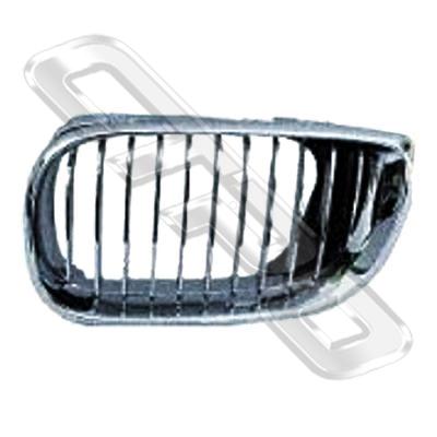 GRILLE - R/H - CHRM/CHRM/BLACK - TO SUIT BMW 3'S E46 2003-  COUPE