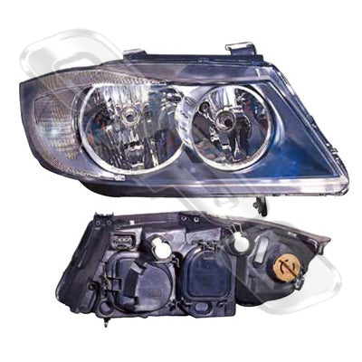 HEADLAMP - R/H - ELECTRIC - BLACK - TO SUIT BMW 3'S E90 2005- 4DR