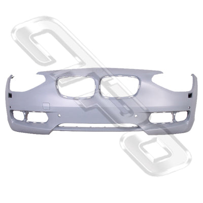 FRONT BUMPER - PRIMED GREY - WITH SENSOR & WASHER HOLES - CERTIFIED - TO SUIT BMW 1'S F20 5DR/ F21 3DR 2011-