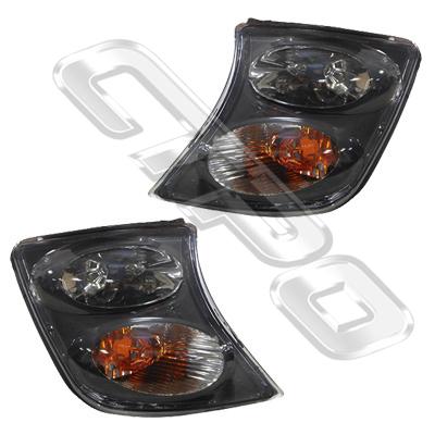 CORNER LAMP SET - L&R - CRYSTAL - BLACK - TO SUIT NISSAN PATROL Y61 1998-