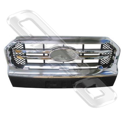 GRILLE - CHROME/BLACK - TO SUIT FORD RANGER 2018- F/LIFT WILDTRACK