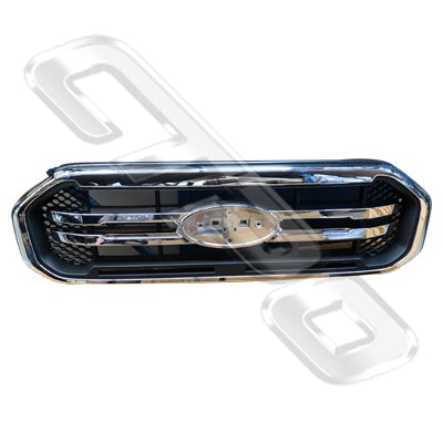 GRILLE - CHROME/BLACK - TO SUIT FORD RANGER 2018- F/LIFT XLT/XL