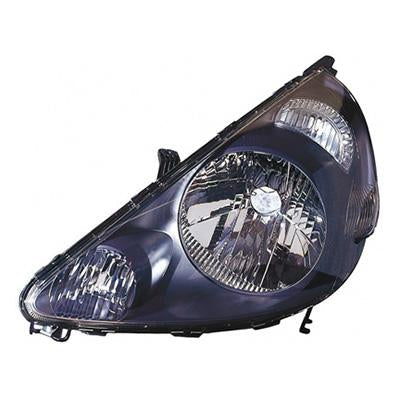 HEADLAMP - L/H - MANUAL - BLACK INNER - TO SUIT HONDA FIT OR JAZZ - GD - 2001-