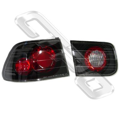 REAR LAMP SET - JDM BLACK FOR HONDA CIVIC EK 2DR COUPE 1996-98