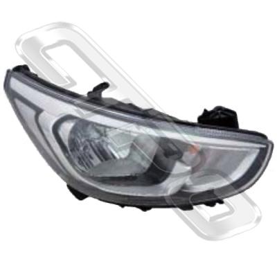 HEADLAMP - R/H - MANUAL - TO SUIT HYUNDAI ACCENT 2015-  SEDAN FACELIFT