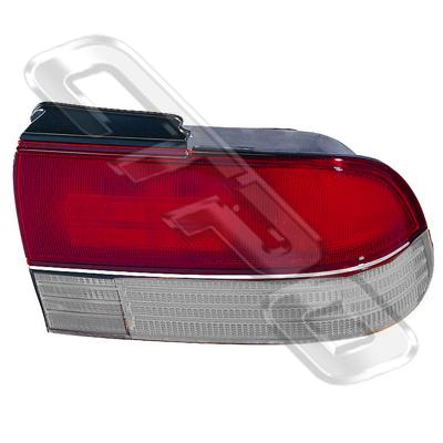 REAR LAMP - R/H - RED/CLEAR/CLEAR - CHROME STRIP - TO SUIT MITSUBISHI MAGNA TS 1994-96