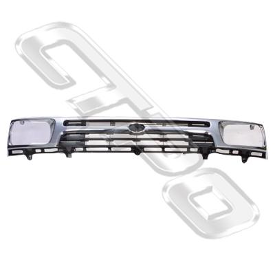 GRILLE - W/BEZEL - BLACK/SILVER - HAT BADGE - TO SUIT TOYOTA HILUX 2WD 1992-95