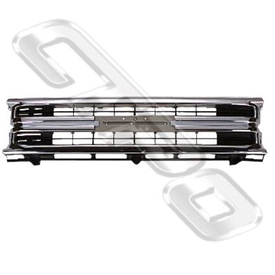 GRILLE - CENTRE - CHROME/SILVER/BLACK - TO SUIT TOYOTA HILUX 2WD 1990-92