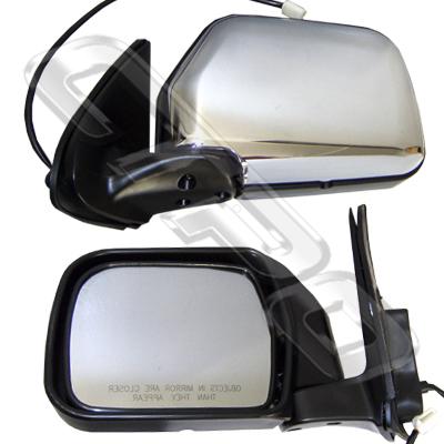 MIRROR - CNR MOUNTED - ELECT - L/H - CHR - TO SUIT TOYOTA HILUX 2WD 1999-01