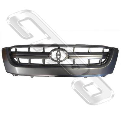 GRILLE - MAT DARK GREY - CENTRE - TO SUIT TOYOTA HILUX 4WD 2002-