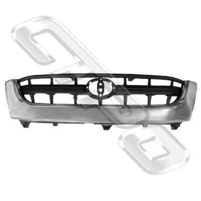 GRILLE - CHROME BLACK - CENTRE - TO SUIT TOYOTA HILUX 4WD 2002-