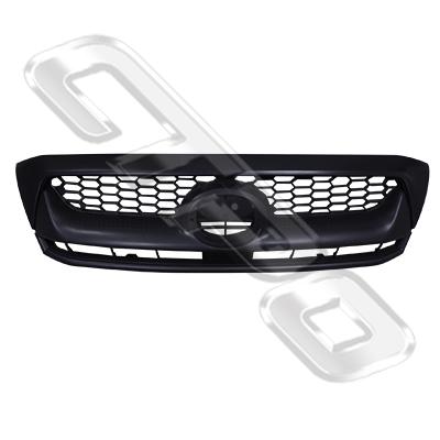 GRILLE - MAT/DARK GREY - W/UPPER BLACK MOULDING - TO SUIT TOYOTA HILUX 2009-  2WD