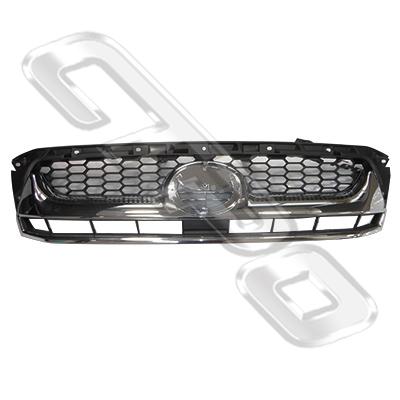 GRILLE - CHROME/BLACK - W/O UPPER MOULDING - TO SUIT TOYOTA HILUX 2009-  4WD