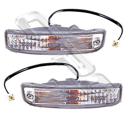 BUMPER LAMP SET - L&R - CLEAR - TO SUIT TOYOTA HIACE 1995-