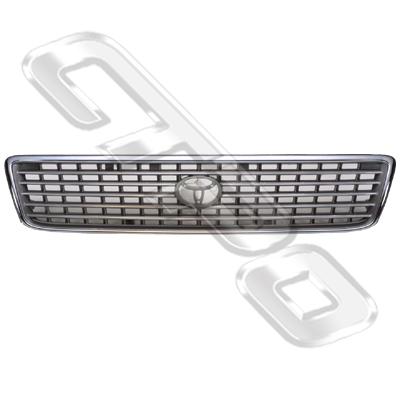 GRILLE - CHROME/GREY - TO SUIT TOYOTA HIACE 1999- NZ TYPE