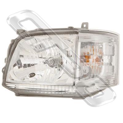 HEADLAMP - L/H - ELEC/MANUAL - NON BULB SHIELD - TO SUIT TOYOTA HIACE 2010-  F/LIFT