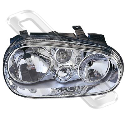 HEADLAMP - W/O FOG LAMP - R/H - TO SUIT VW GOLF MK4 1998-